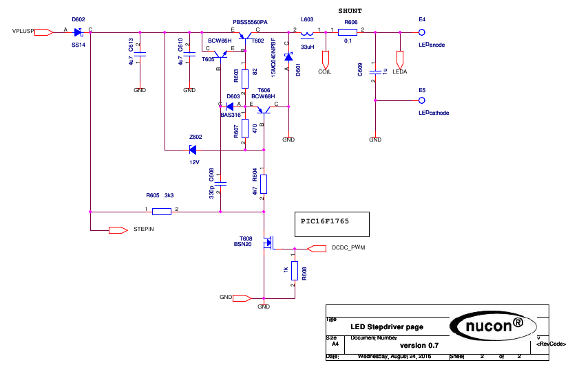 LED driver using the PIC16F1765